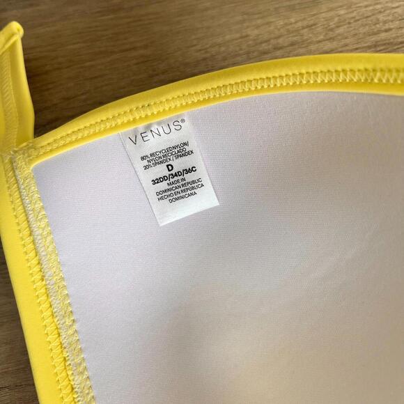 VENUS Enhancer Bikini Triangle Top Slider Strap Yellow 32DD 34D 36C - Picture 3 of 3